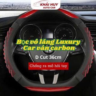Bọc Vô Lăng Xe Điện Vinfast Limo Green, VF3, VF5, VF9, VFE34 Dáng Dcut Thể Thao Chuẩn Size Theo Xe Hơi Size 36cm