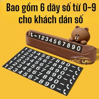 Biển Hiệu Ghi Số Điện Thoại Hình Gấu Nâu Line Friends Kiểu Hàn Quốc Trang Trí Xe Hơi