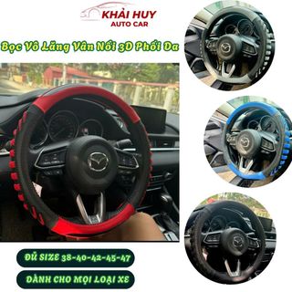 Bọc Vô Lăng Ô Tô L25 SIZE 38-47CM Dáng Thể Thao Vân Nổi 3D Cao Cấp Chống Trơn Trượt Không Bám Mồ Hôi Tay
