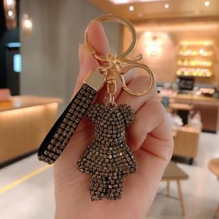 Móc Khóa Hình Chú Gấu Đính Đá Phong Cách Dễ Thương khaihuyauto