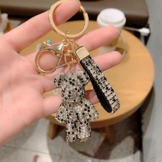 Móc Khóa Hình Chú Gấu Đính Đá Phong Cách Dễ Thương khaihuyauto