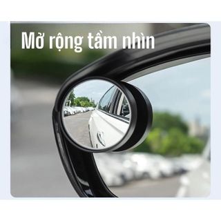 Gương Chiếu Hậu Tròn Nhỏ Tự Động Đảo Ngược Điểm Mù 360 Độ Đa Năng Sét 2 Vè Che Mưa - Đen Vân Carbon