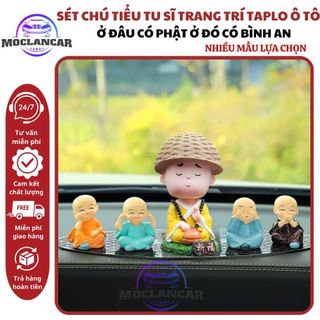 Sét 5 Món Tượng Tu Sĩ Nón Rơm Và Bộ Tứ Không Tặng Thảm, Ở Đâu Có Phật Ở Đó Có Bình An - Otofunmoclan