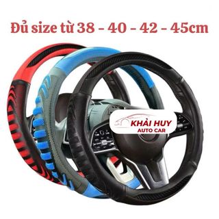 Bọc Vô Lăng Ô Tô L25 SIZE 38-47CM Dáng Thể Thao Vân Nổi 3D Cao Cấp Chống Trơn Trượt Không Bám Mồ Hôi Tay