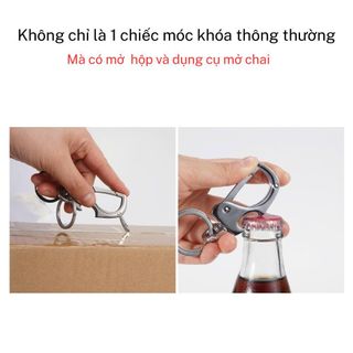 Móc Khóa 3in1 Inox Lò Xo Cao Cấp QLMA 6843 - Móc Treo Chìa Khóa Đa Năng Bền Đẹp Sang Trọng-Mộc Lan