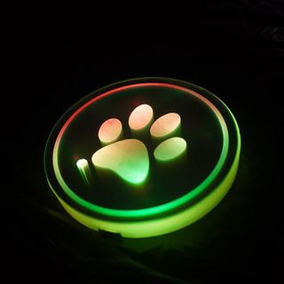 Lót Cốc Nước ô tô Có Đèn LED RGB Cảm Biến Rung Chống Trượt Cổng Sạc USB