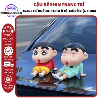 Mô Hình Cậu Bé Shin Hoạt Hình Trang Trí Đuôi Xe Ô Tô, Taplo Xe Hơi Giá Đỡ Điện Thoại Dễ Thương
