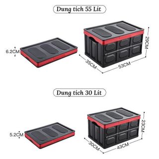 Thùng Gấp Gọn Ô Tô Đựng Đồ Bằng Nhựa, Hộp Đa Năng Để Cốp Xe Hơi Tiện Lợi Siêu Bền khaihuyauto