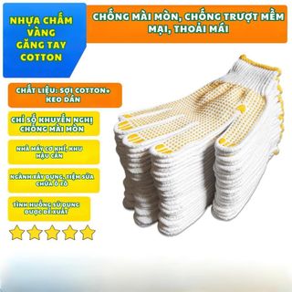 Găng Tay Bảo Hộ Chống Trượt Cao Cấp – Sợi Cotton Mềm, Freesize, Thoáng Khí, Bền Bỉ