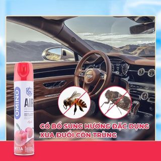 Xịt Thơm Khử Mùi Nội Thất Ô Tô OMINO M11 330ml - Đủ 3 Mùi Hương Táo, Đào, Chanh - Chính Hãng Lưu Hương Lâu Khử Khuẩn
