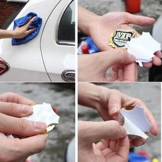 Bộ 2 miếng dán logo kim loại lo go các hãng xe- MOTOR bông lúa - trang trí ô tô