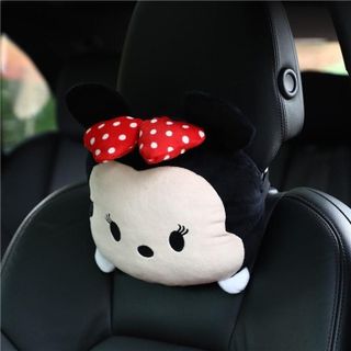 Gối Tựa Đầu + Tựa Lưng+Lót ghế+chốt an Toàn Hình Chuột Mickey và Chuột Minnie Dễ Thương Trang Trí Nội Thất Xe Hơi Cao Su