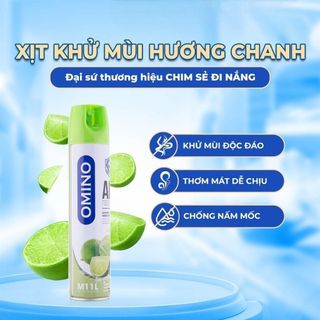 Xịt Thơm Khử Mùi Nội Thất Ô Tô OMINO M11 330ml - Đủ 3 Mùi Hương Táo, Đào, Chanh - Chính Hãng Lưu Hương Lâu Khử Khuẩn
