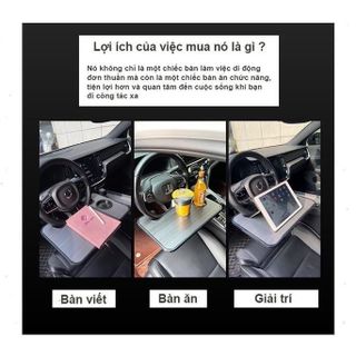 Khay Để Đồ Kiêm Bàn Ăn Mini Gắn Treo Bọc Vô Lăng Đa Lăng, Giá Đỡ Máy Tính Bảng,Laptop Làm Việc Ngoài Trời