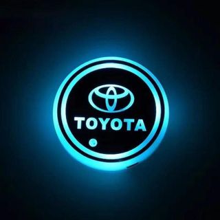 Phụ Kiện Trang Trí Lót Cốc Nước Trên Ô Tô Có Đèn LED RGB Cảm Biến Rung