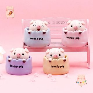 Trang trí Taplo Heo Happy,Lucky &Love Sweet Pig Trang Trí Xe Hơi Đầu Lắc Lư Dễ Thương-Mộc Lan Car