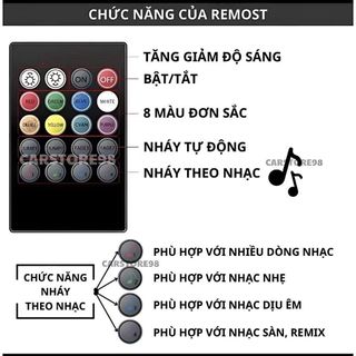 Đèn Led Gầm 3 Bóng Chiếu Sao Cắm Cổng USB - Bộ 4 Đèn Led A12 Cảm Ứng Nháy Theo Nhạc Có Điều Khiển Tùy Chỉnh - Moclancar