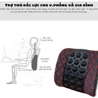 Gối Tựa Lưng, Đệm Lưng Massage Trên Xe Ô Tô , Xe Hơi - Ghế Văn Phòng Chống Đau Mỏi Lưng