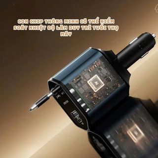 Tẩu Sạc Nhanh Ô Tô 120W 5in1 Kiêm Búa Phá Kính – Sạc Xe Hơi USB & Type-C, Tích Hợp 2 Dây Rút Gọn 80cm