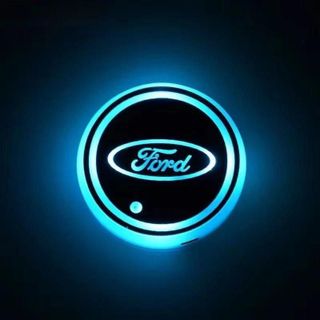 Phụ Kiện Trang Trí Lót Cốc Nước Trên Ô Tô Có Đèn LED RGB Cảm Biến Rung
