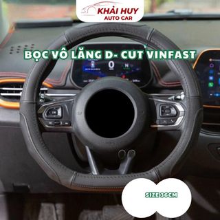 Bọc Vô Lăng VinFast D cut Da Cừu Size 36cm Limo Green, VF5, VF6, VF7,VF8, VF9, E34 Cao Cấp Sang Trọng Mềm Mại