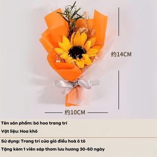 Bó Hoa Trang Trí Cửa Gió Ô Tô Mini – Phụ Kiện Decor Xe Hơi Dễ Thương-Khải Huy Auto