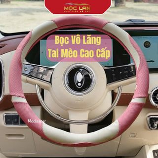 (BVL10) Bọc Vô Lăng Ô Tô Tai Mèo Dễ Thương - Bọc Vô Lăng Da Pu Carbon Cao Cấp Hình Tròn 38cm Phù Hợp Với Xe 4 Đến 7 Chỗ Nội Thất