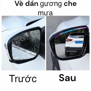 Miếng vè che mưa gương chiếu hậu 2 miếng 7 màu cầu vồng chống nước mưa làm mờ kính