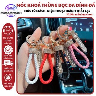 Móc khóa ô Tô Xe Máy Đính Đá Cao Cấp-Móc Dây Da Thừng Móc Khoá Thun Móc Chìa Khoá Đinh