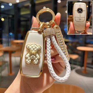 Móc khóa ô Tô Xe Máy Đính Đá Cao Cấp-Móc Dây Da Thừng Móc Khoá Thun Móc Chìa Khoá Đinh