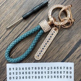 Móc khóa ô Tô Xe Máy Đính Đá Cao Cấp-Móc Dây Da Thừng Móc Khoá Thun Móc Chìa Khoá Đinh