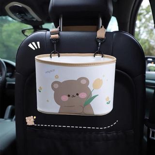 Giỏ Da Pu Treo Sau Ghế Ô Tô, Xe Máy Treo Xe Đẩy Đựng Đồ Đa Năng Họa Tiết Dễ Thương Phụ Tùng Nội Thất