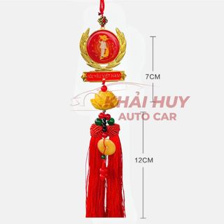 Tổng Hợp Khánh Treo Gương Ô Tô + Bông Lúa Vàng – Trang Trí Xe Hơi Kim Loại 2 Mặt"Vạn Dặm Bình An"+"Tôi Yêu Việt Nam"