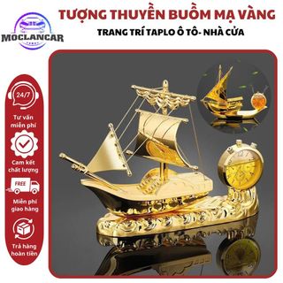 [Tượng Thuyền Thuận Buồm Xuôi Gió Mạ Vàng]–Quà Tặng Doanh Nhân Cao Cấp–Trang Trí Taplo Ô Tô, Bàn Làm Việc |Moclancar