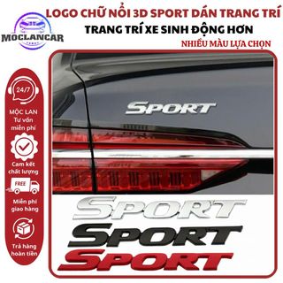 Logo Chữ Nổi 3D SPORT Dán Đuôi Xe Kim Loại Trang Trí Xe Sinh Động- 3 Màu Lựa Chọn Mộc Lan Car
