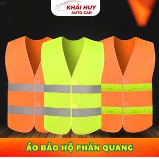 Áo Bảo Hộ Phản Quang Không Tay An Toàn Khi Giao Thông, Bảo Hộ Lao Động Vải Polyester Siêu Nhẹ
