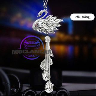 Dây Khánh Treo Gương Ô Tô Mặt Thiên Nga Đuôi Giọt Nước, Khánh Thiên Nga Đính Đá, Thiết Kế Sang Trọng