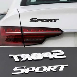 Logo Chữ Nổi 3D SPORT Dán Đuôi Xe Kim Loại Trang Trí Xe Sinh Động- 3 Màu Lựa Chọn Mộc Lan Car