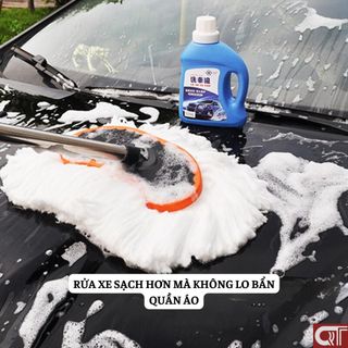 Chổi Rửa Xe Ô Tô Cán Dài Có Thể Kéo Dài Sợi Lau Bông Mềm Chổi Dài chăm xe đúng cách