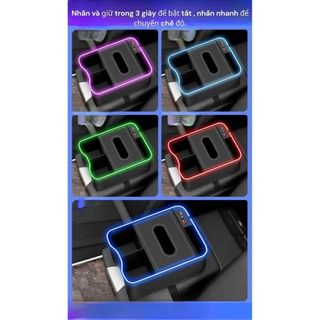 Khay Hộp Đựng Điện Thoại / Cốc / Thẻ / Đồ Uống 2 Cổng Sạc USB Có Đèn Led Gắn Ghế Ngồi Xe Hơi
