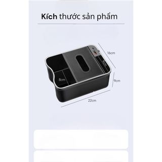 Khay Hộp Đựng Điện Thoại / Cốc / Thẻ / Đồ Uống 2 Cổng Sạc USB Có Đèn Led Gắn Ghế Ngồi Xe Hơi