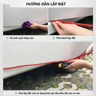 Nẹp U Lõi Thép, Gioăng Cao Su CHữ U Lõi Thép - Nẹp U Viền Cửa Xe Chống Va Đập khaihuyauto