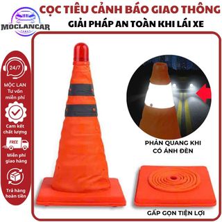 Cọc Tiêu Giao Thông Phản Quang Gấp Gọn Giải Pháp Cảnh Báo An Toàn Cho Xe Ô Tô Màu Cam Nổi Bật