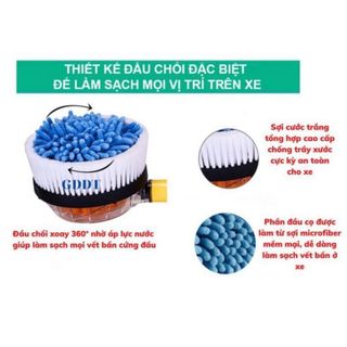 Chổi Rửa Xe Ôtô Tự Xoay 360 Độ - Tiện Lợi Sử Dụng Dễ Dàng Giúp Tiết Kiệm Công Sức Mỗi Khi Lau Rửa Xe