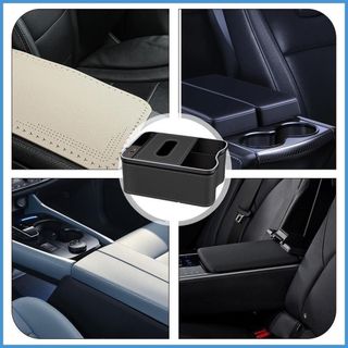 Khay Hộp Đựng Điện Thoại / Cốc / Thẻ / Đồ Uống 2 Cổng Sạc USB Có Đèn Led Gắn Ghế Ngồi Xe Hơi