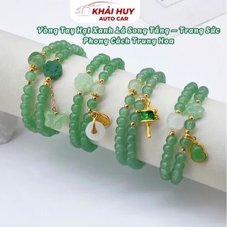 Vòng Tay Hạt Xanh Lá Song Tầng – Trang Sức Phong Cách Trung Hoa Khaihuyauto