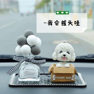 chú chó đính đá thông minh ngồi hộp đầu lắc lư-chất liệu sứ cao cấp-trang trí Taplo