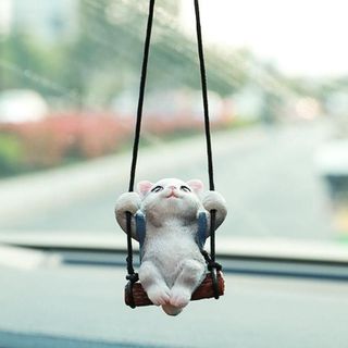 Khánh Treo Gương Thú Cưng,Chú Chó,Mèo Đu Xích Đu Đáng Yêu Trang Trí Xe Hơi Treo Gương Chiếu Hậu Nội Thất