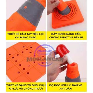 Cọc Tiêu Giao Thông Phản Quang Gấp Gọn Giải Pháp Cảnh Báo An Toàn Cho Xe Ô Tô Màu Cam Nổi Bật