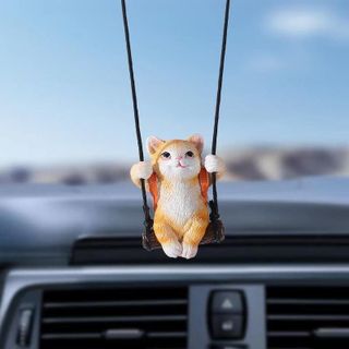 Khánh Treo Gương Thú Cưng,Chú Chó,Mèo Đu Xích Đu Đáng Yêu Trang Trí Xe Hơi Treo Gương Chiếu Hậu Nội Thất